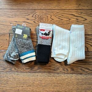 Warm Essentials by Cuddl Duds & All In Motion Butter Soft Socks 5 Pairs D14